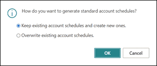 Keep existing account schedules and create new ones