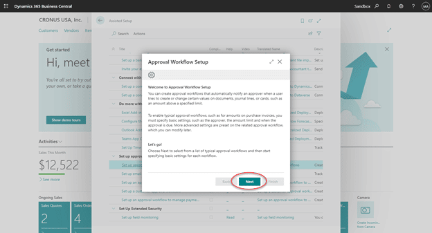 Approval Workflows in Business Central Approval Workflow Setup Next