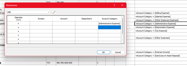 Account Categories in Dynamics GP Default Summary Income Statement Category