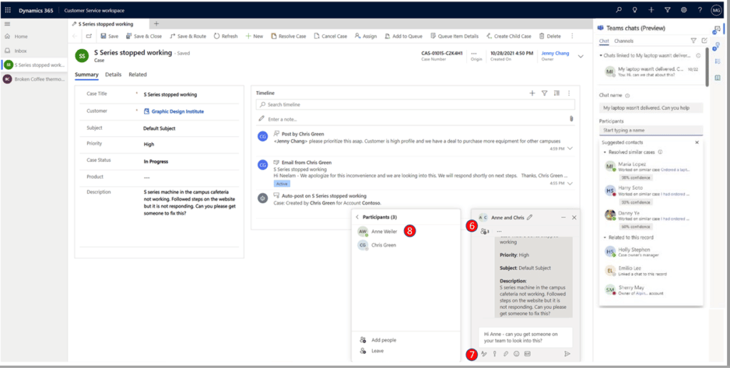 Customer Experience with Dynamics 365 Customer Engagement Microsoft Teams Chat Integration