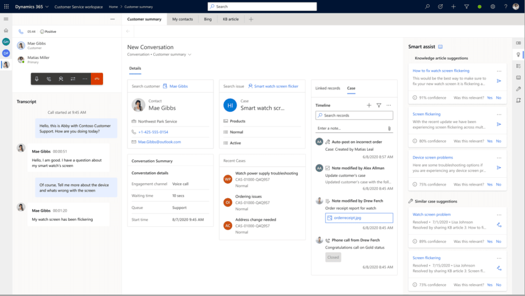 Customer Experience with Dynamics 365 Customer Engagement Customer History