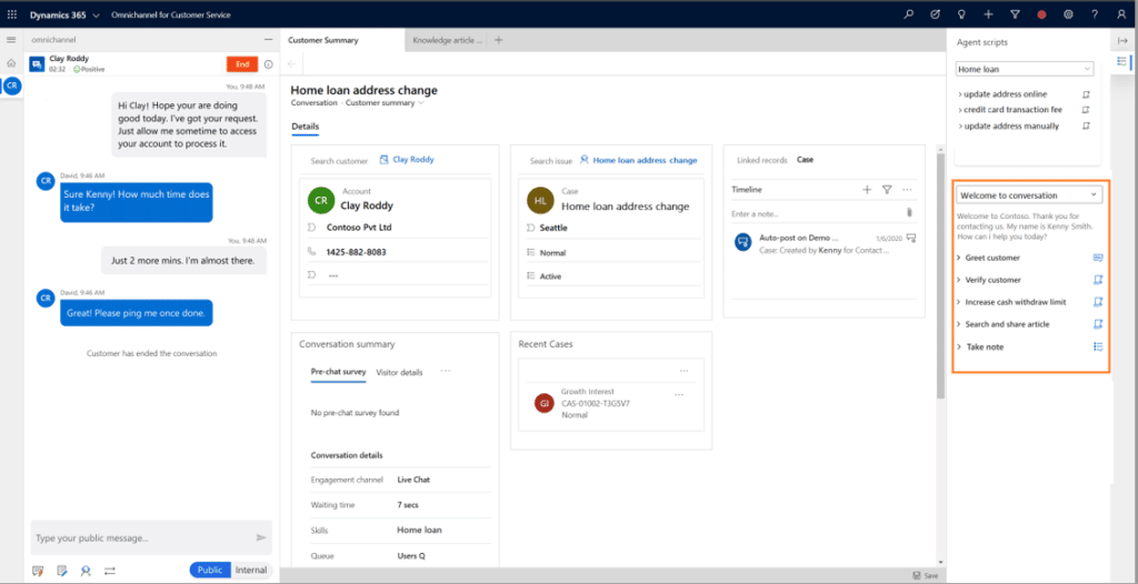 Customer Experience with Dynamics 365 Customer Engagement Agent Scripts and Quick Replies