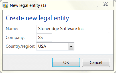 Create new legal entity