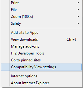 Compatibility View Settings