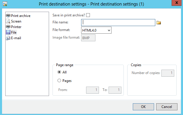 Print Destination Options