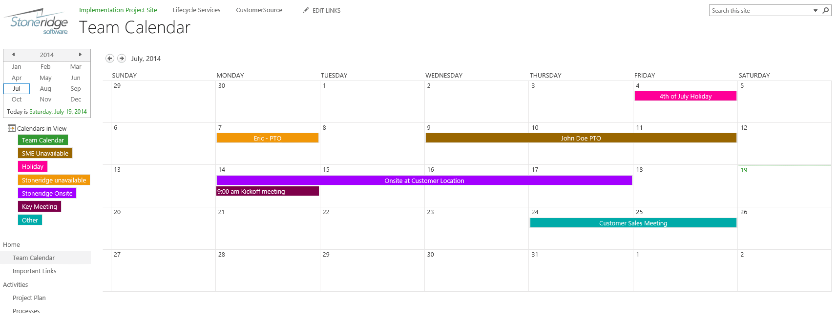 Creating a color coded calendar in sharepoint online