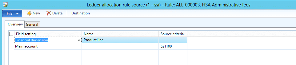 Ledger allocation rule source