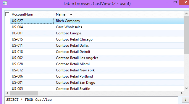 Table Browser