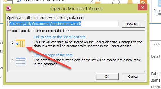 Applying an access query to sharepoint data