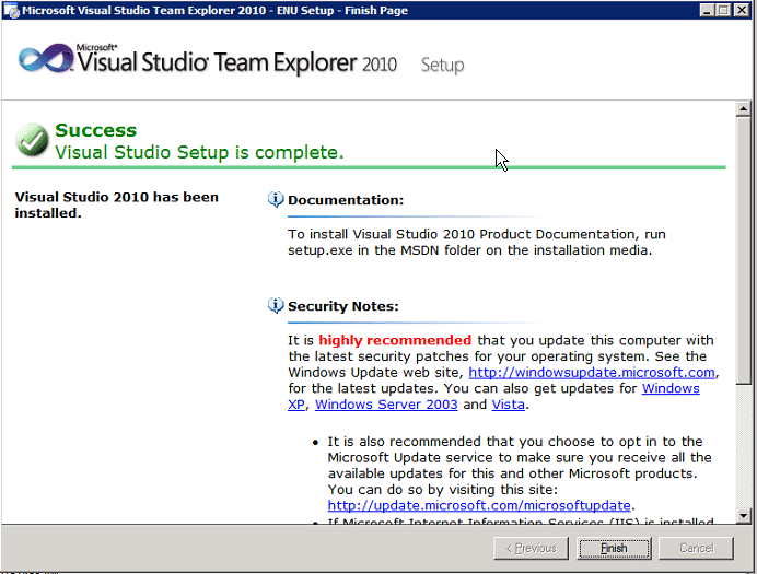 Microsoft Visual Studio Team Explorer