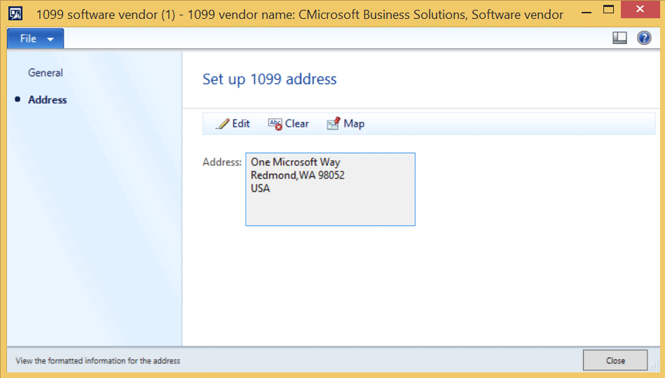 Setting up 1099 software vendor information in dynamics ax 2012