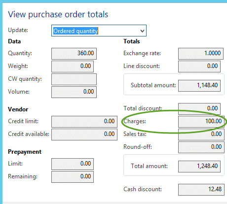 View Purchase Order Totals