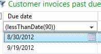 Customer Invoices Past Due
