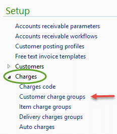 Setup Customer Charge Group