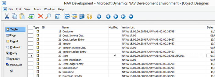 Upadate Version List in Dynamics NAV