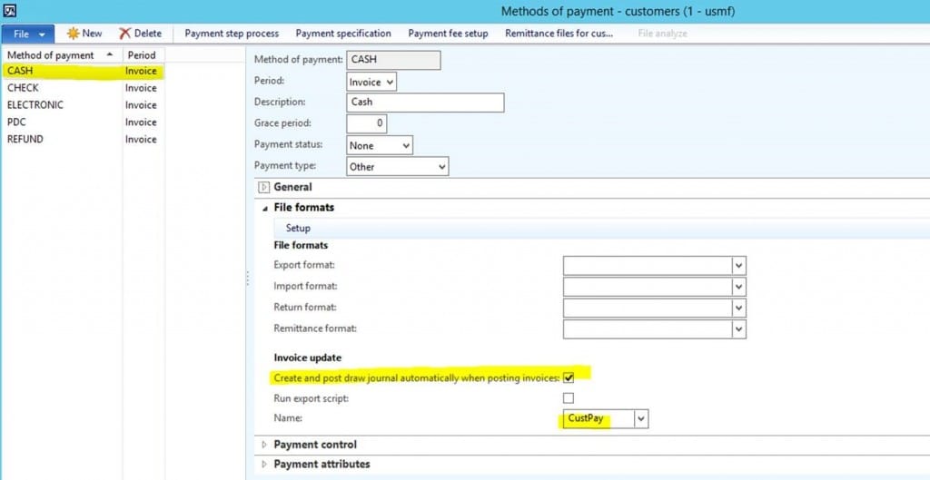 Receiving Cash Payments on a Sales Order in Dynamics AX