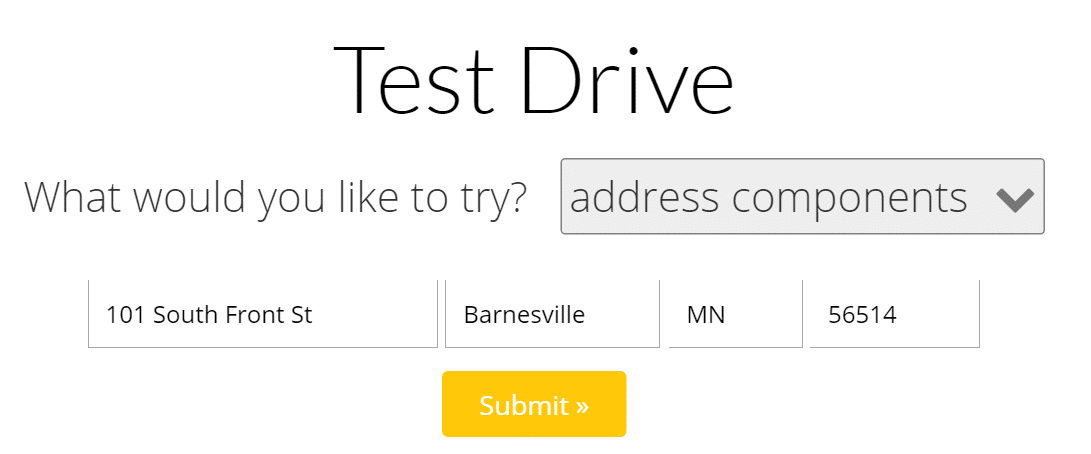 Test Drive Address Components