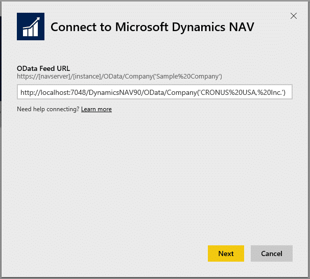 Connect to Dynamics NAV