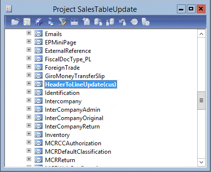Project Sales Table Update in Dynamics AX