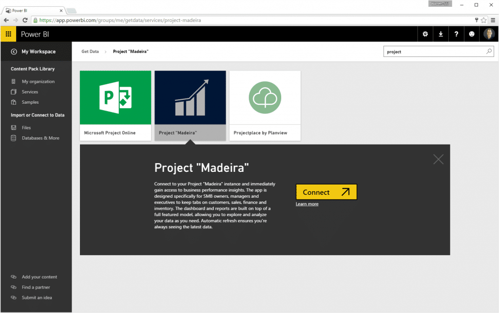 Project Madeira in Power BI