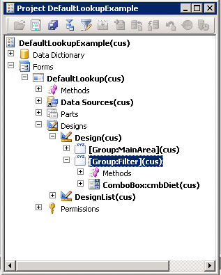 Project Default Lookup Group Filter