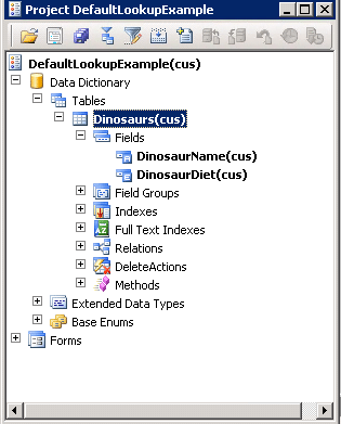 Project Default Lookup Examples