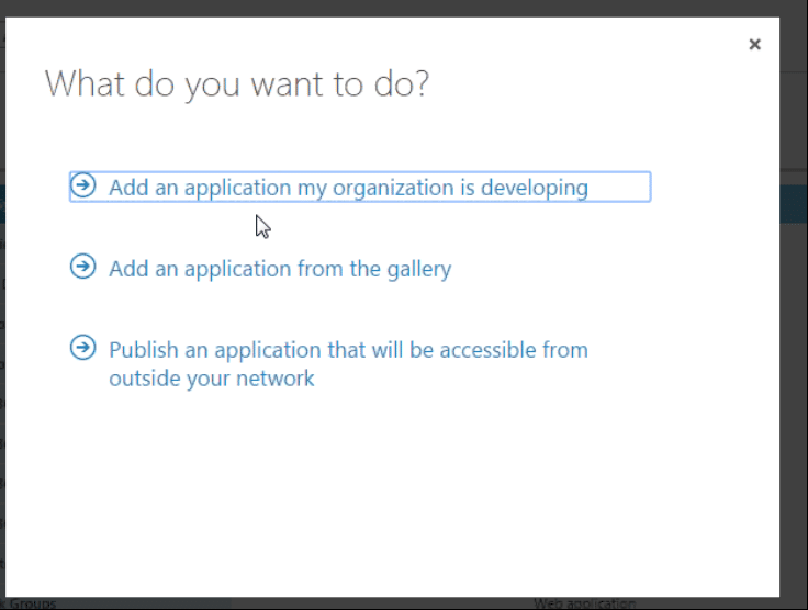 Add an Application my organization is developing
