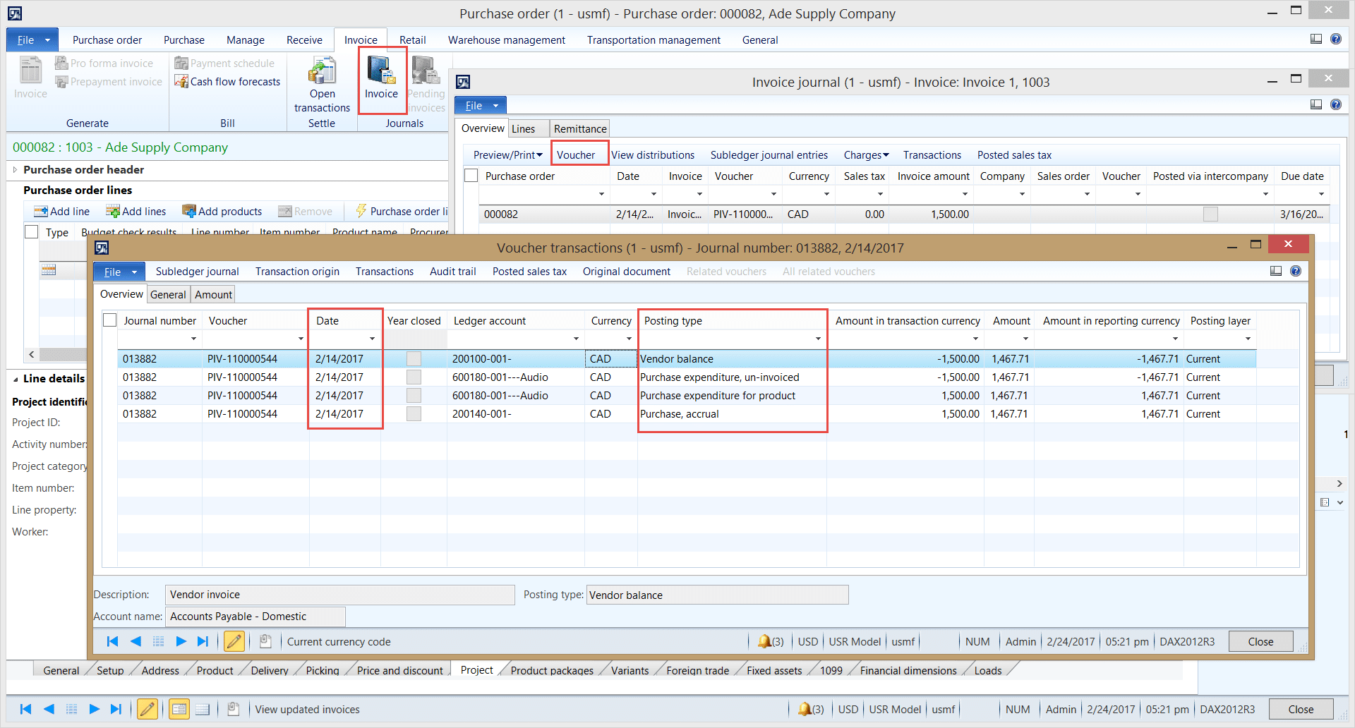 Voucher transactions inquiry “missing” link to document and description in dynamics ax 2012