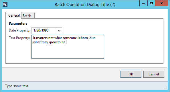 Add user defined parameters for batch operation