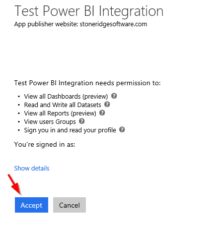 Test Power BI Integration