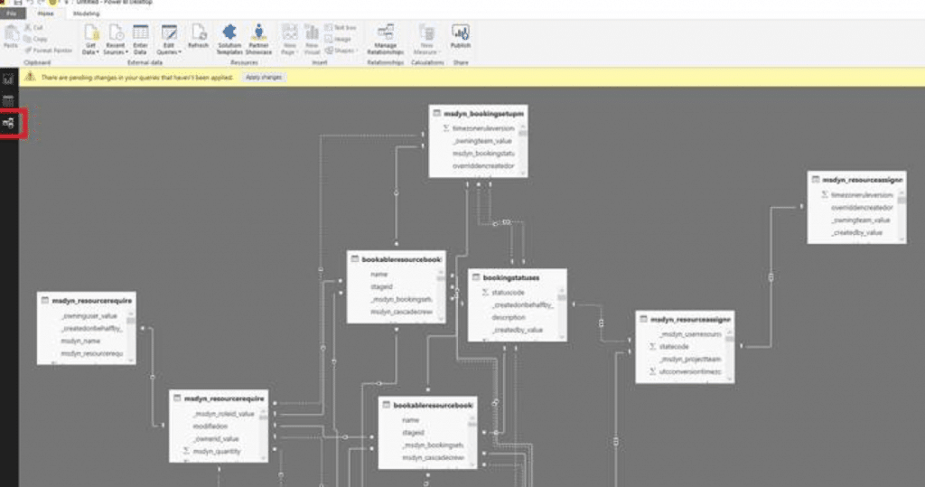 Relationship map of tables in Power BI