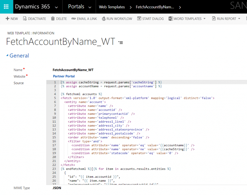 Enter in your Liquid code into the Web Template with your revised XML and save.