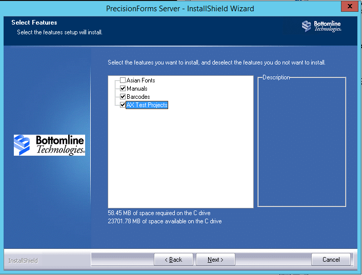 Additional elements installation in PrecisionForms Installer.