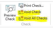 Voiding an AP check is as simple as selecting 'void check' or 'void all checks' page actions.