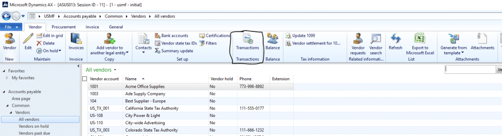 Transactions in Dynamics AX 2012
