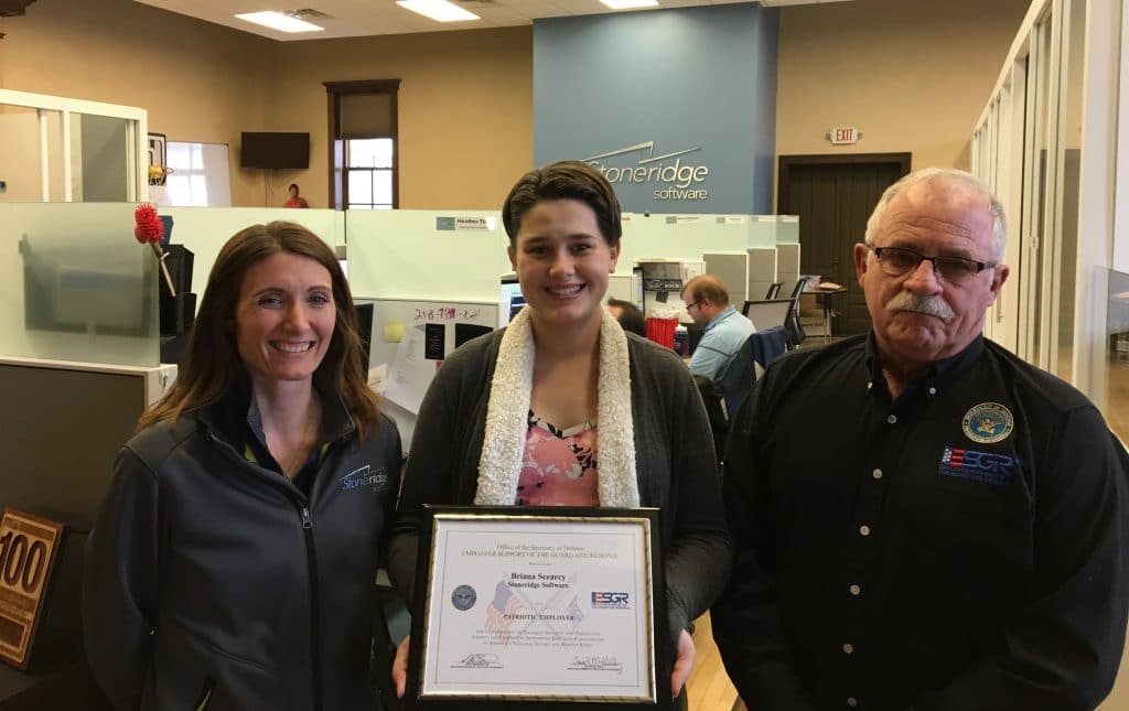 Patriot Award presented to Briana Scearcy and Stoneridge Software