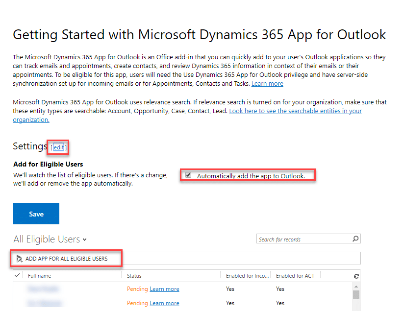 Install the Dynamics 365 App for Outlook