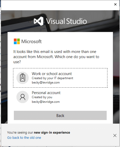 How to tell the difference between microsoft account log-ins
