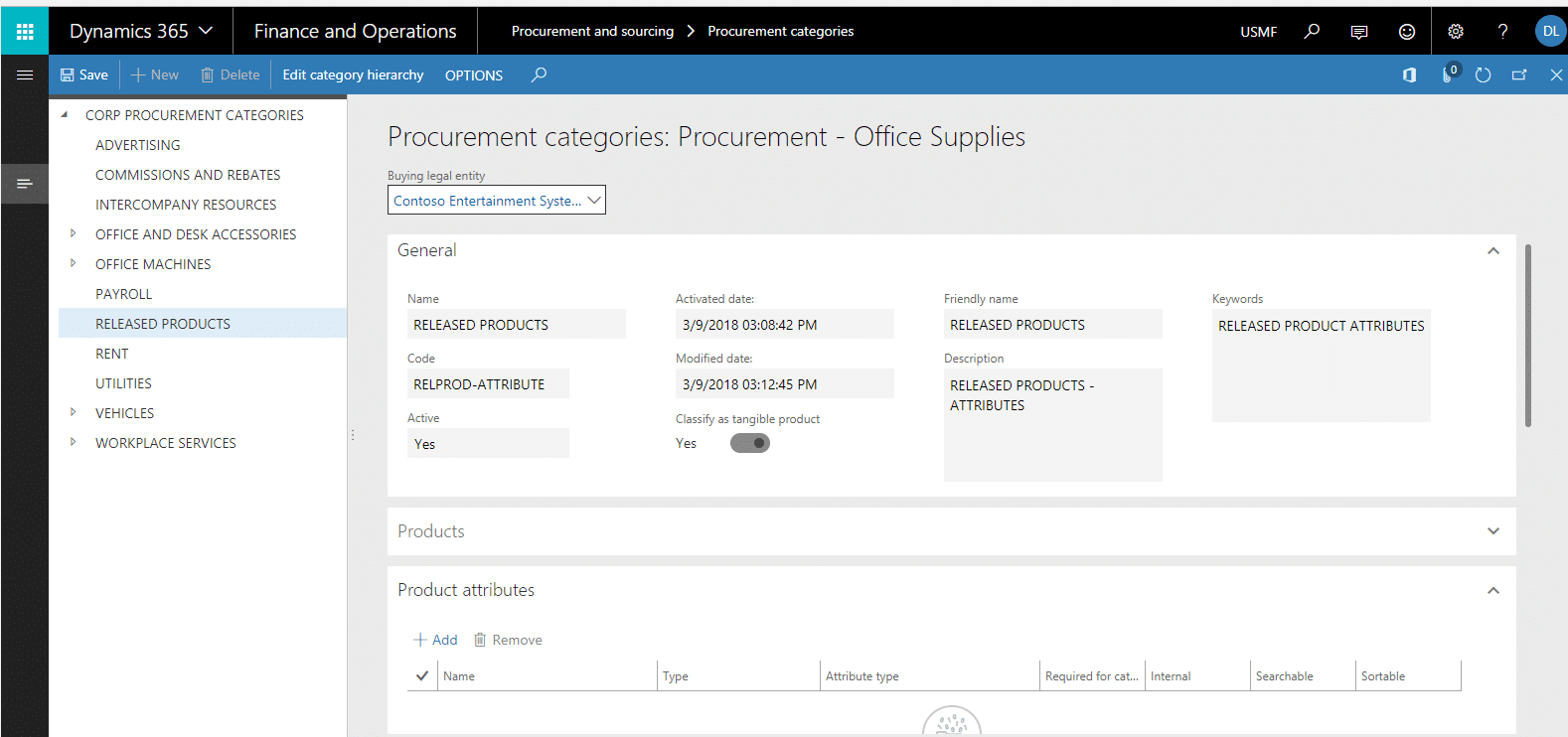 How to view product attributes from a release product in dynamics 365 for finance and operations