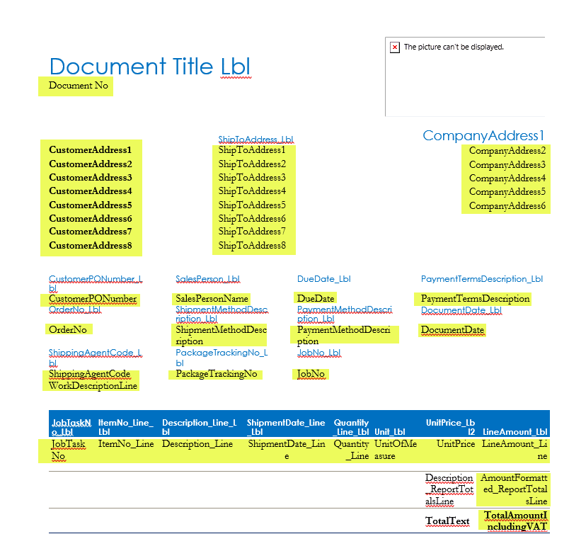 Customer reports layout