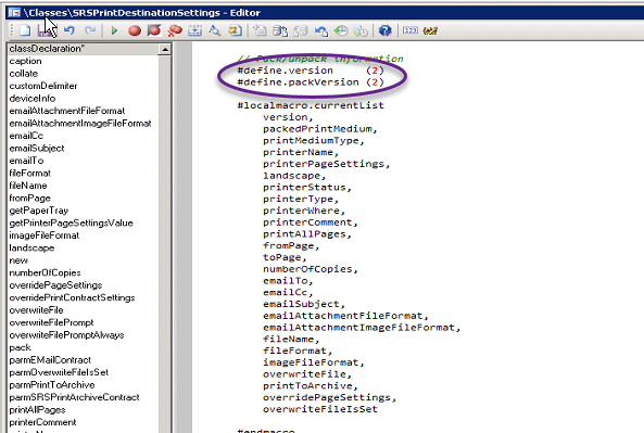 Print management settings in dynamics ax seem to disappear or reset after a code move