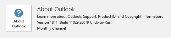 Where to find outlook version