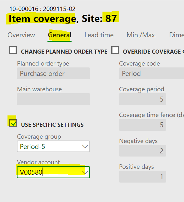 Item coverage in Dynamics 365 Finance and Operations