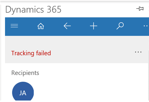 How to fix ‘tracking failed’ error in the dynamics 365 crm outlook app