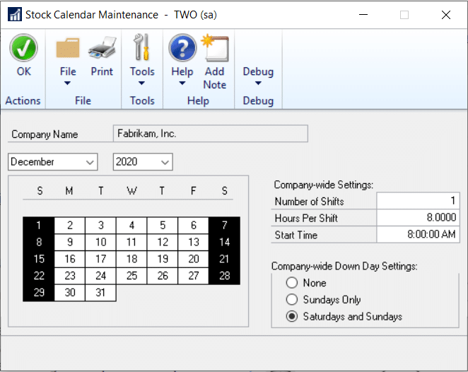 Microsoft dynamics gp stock count calendar 2021 error and work around