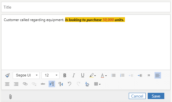 Rich text notes, keyword searching in dynamics 365 ce spring release