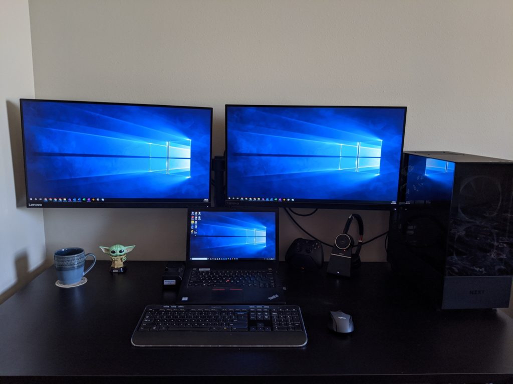 Work from home desk setup