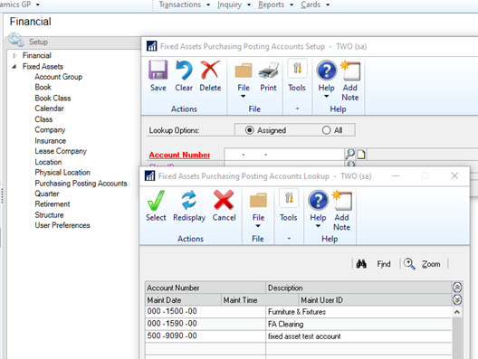 Integrate Purchasing and Payables to Fixed Assets in Dynamics GP Fixed Assets