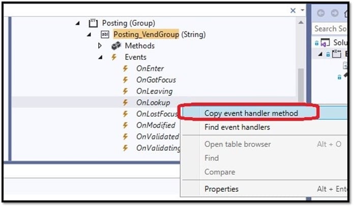 Override a Form Control Lookup Method in Dynamics 365 Finance and Operations Copy Event Handler Method