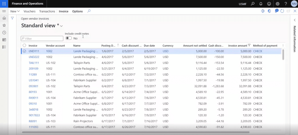 Vendor Payment Proposal in Dynamics 365 Finance and Operations